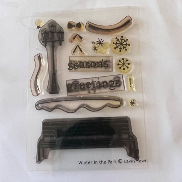 LAWN Fawn Winter in the Park Clear Cling Stamp Set Cardmaking Scrapbooking DIY - Picture 1 of 5